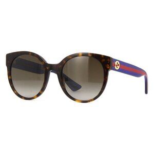 New GUCCI Havana Round GG0035S 004 Sunglasses Women